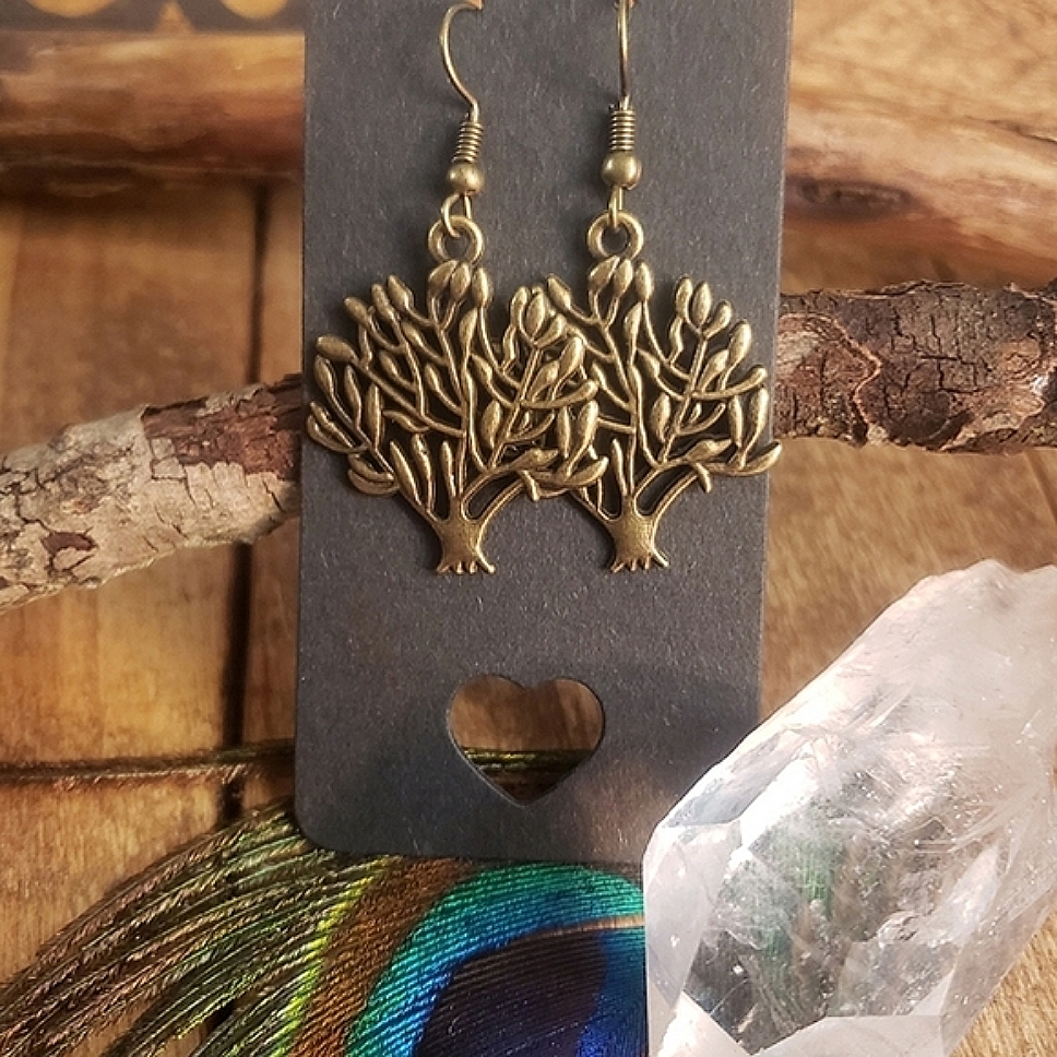 Antique Bronze Tree Of Life Earrings ~Family~Pagan~Wiccan~Witchy Earrings~Nature